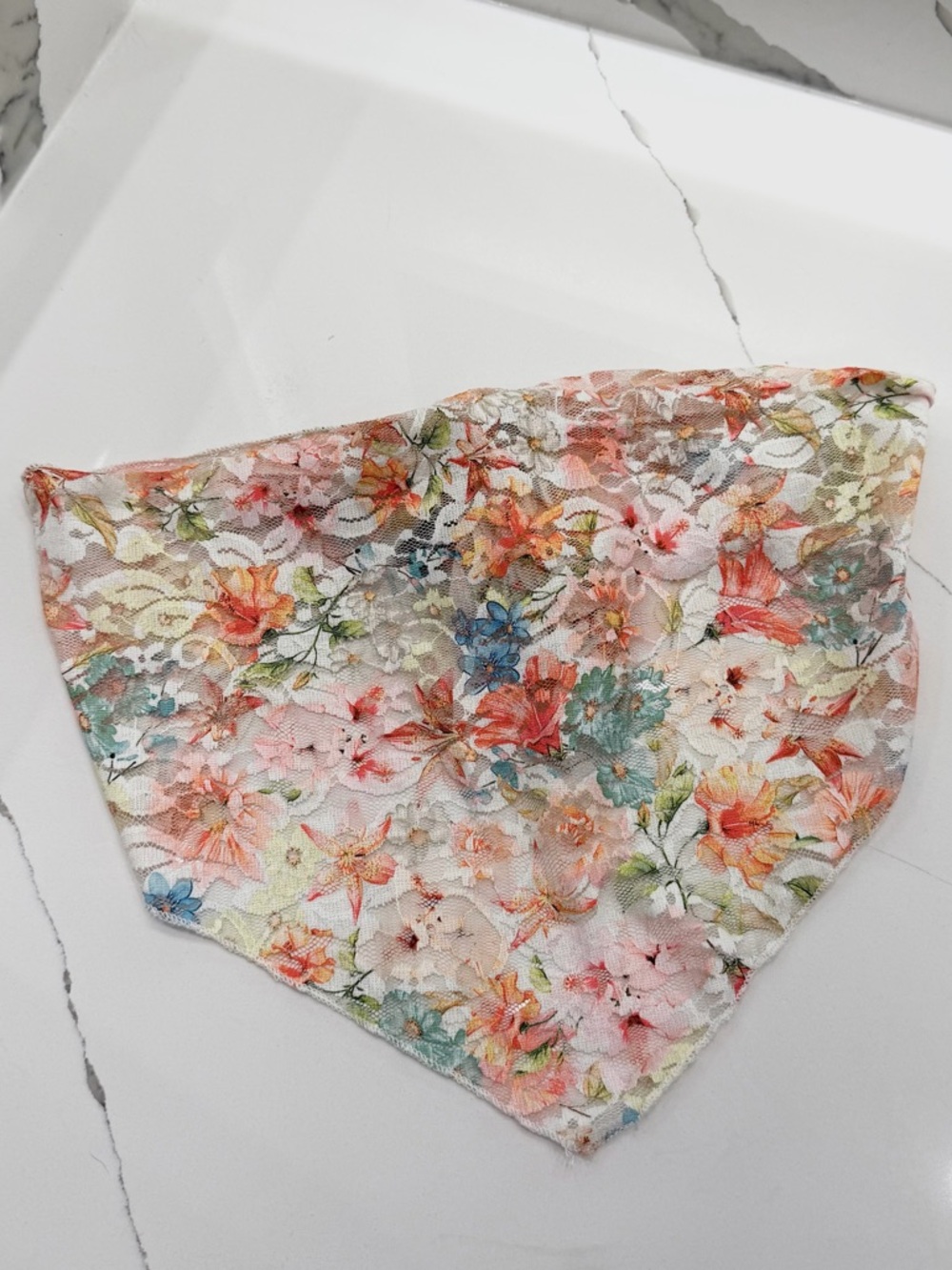 Floral Lace Bandana Top Pastel Y2K‎ Coquette Fairycore Romantic